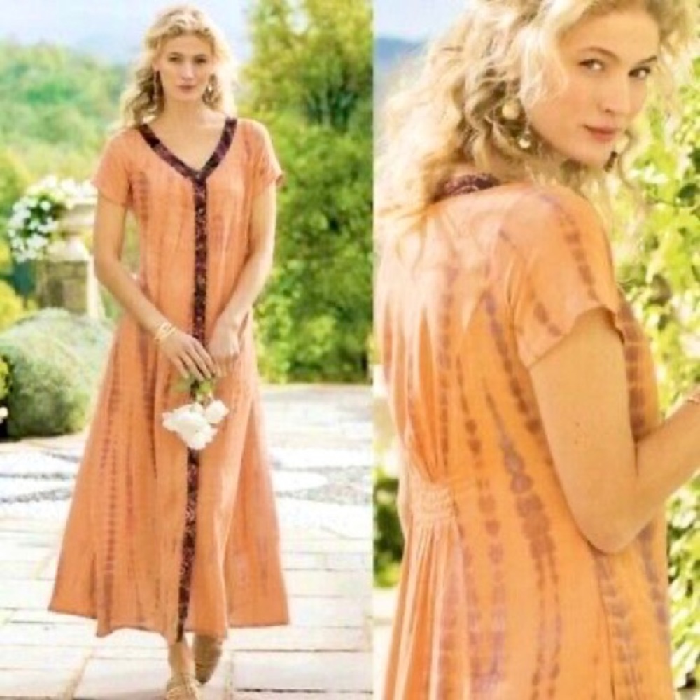 Soft Surroundings Tie Dye Boho Maxi Dress SZ:SM
